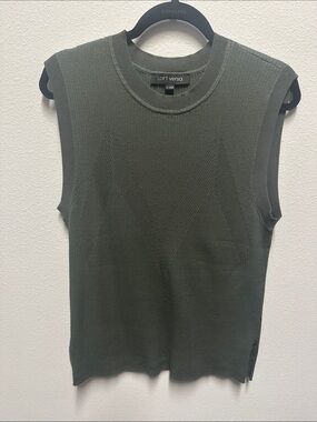 Loft Versa Olive Green Sleeveless Knit Top - XL